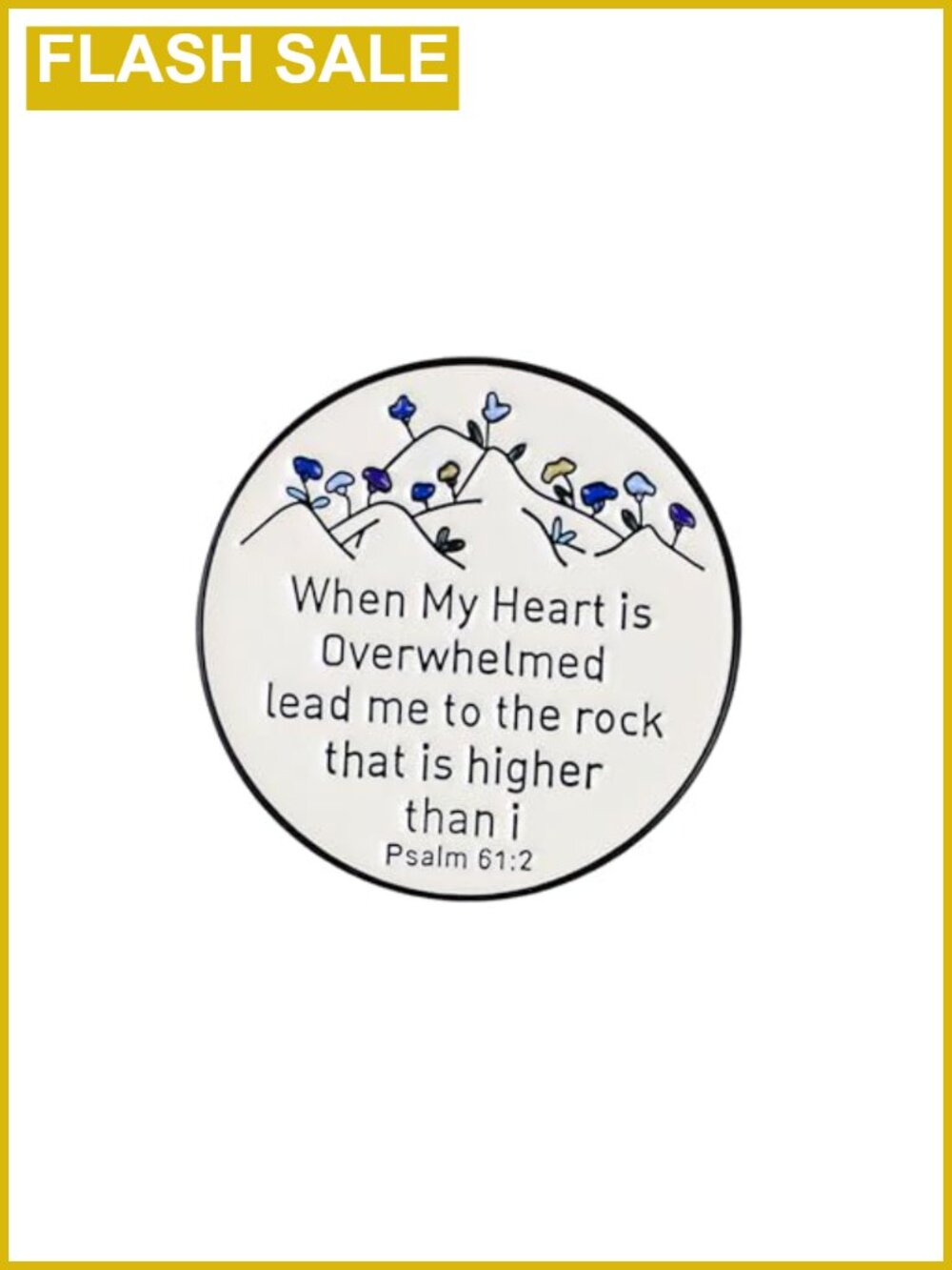 Bible Verse Enamel Pin Psalm 61:2 Brooch Christian Faith Lapel Badge